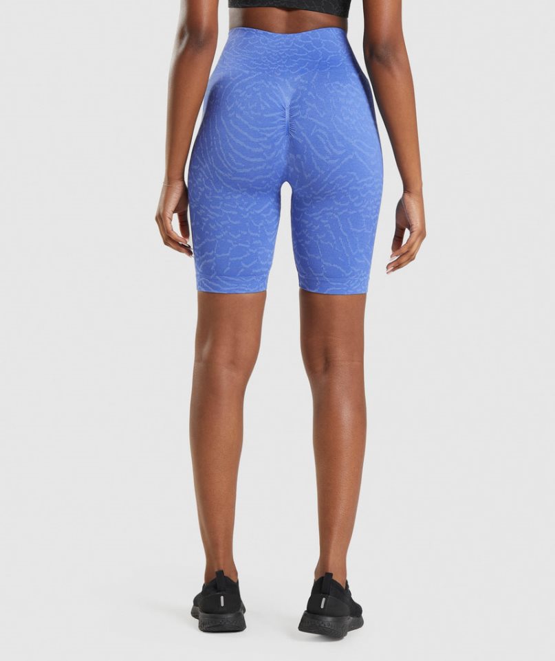 Women's Gymshark Adapt Animal Seamless Cycling Shorts Blue | CA 153D07